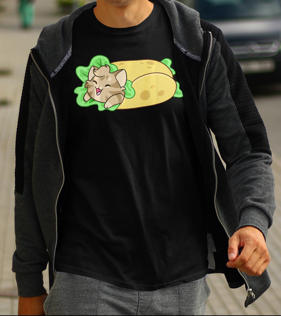 Soft Taco Shell Cat Cozy Wrap T-Shirt