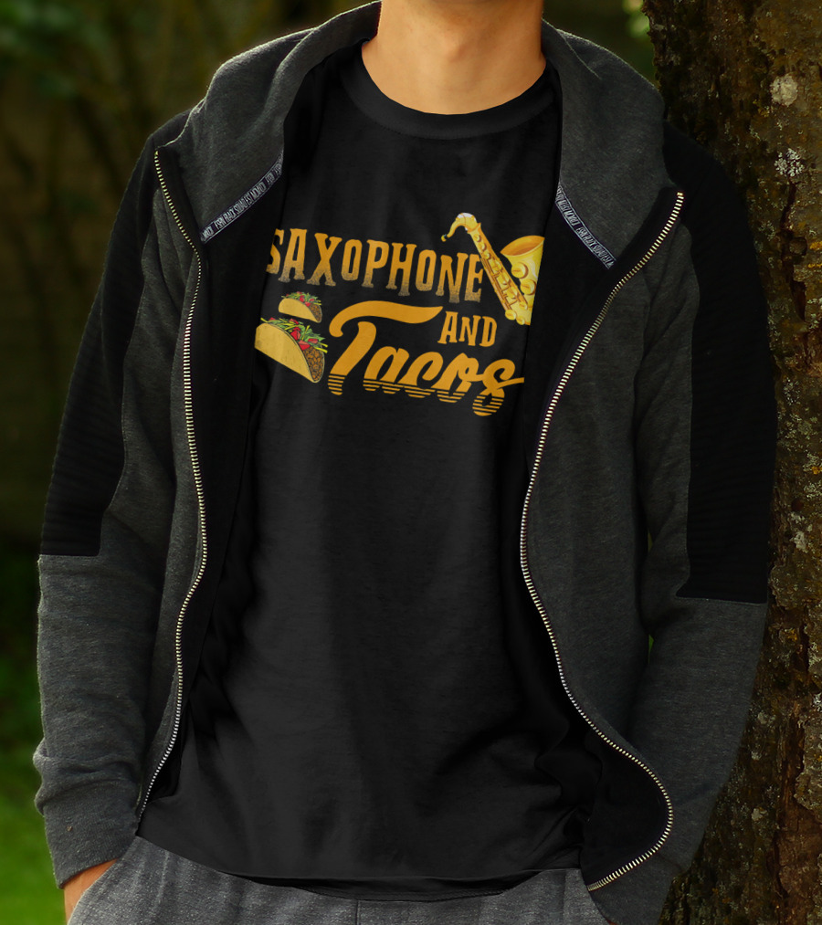 Saxophone And Tacos Funny T-Shirt