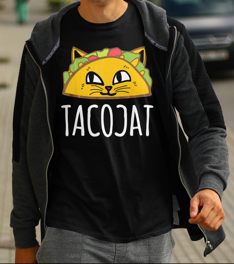 Tacocat Cute Cat And Taco Palindrome T-Shirt