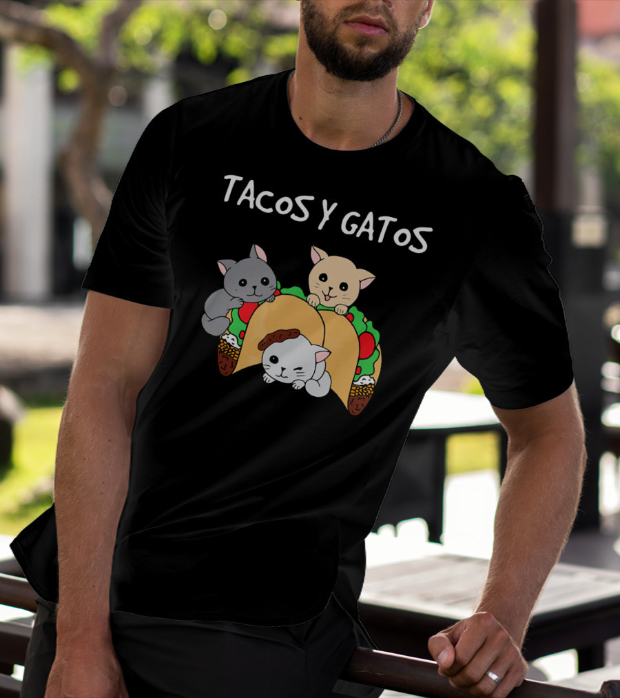 Tacos Y Gatos Cute Funny Cats In Tacos T-Shirt