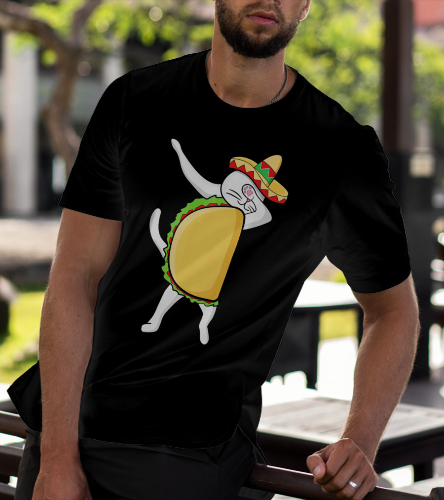 Dabbing Taco Cat Tacocat Cinco De Mayo Sombrero Fiesta T-Shirt