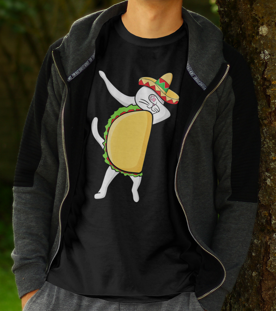 Dabbing Taco Cat Tacocat Cinco De Mayo Sombrero Fiesta T-Shirt