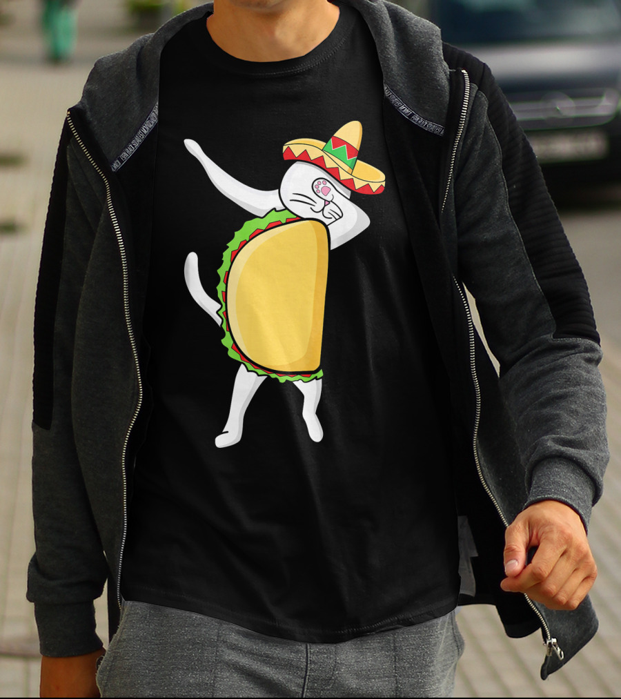 Dabbing Taco Cat Tacocat Cinco De Mayo Sombrero Fiesta T-Shirt