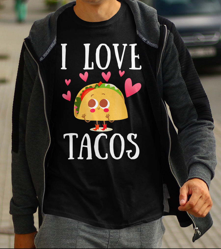 I Love Tacos Cute Heart Taco Kawaii T-Shirt