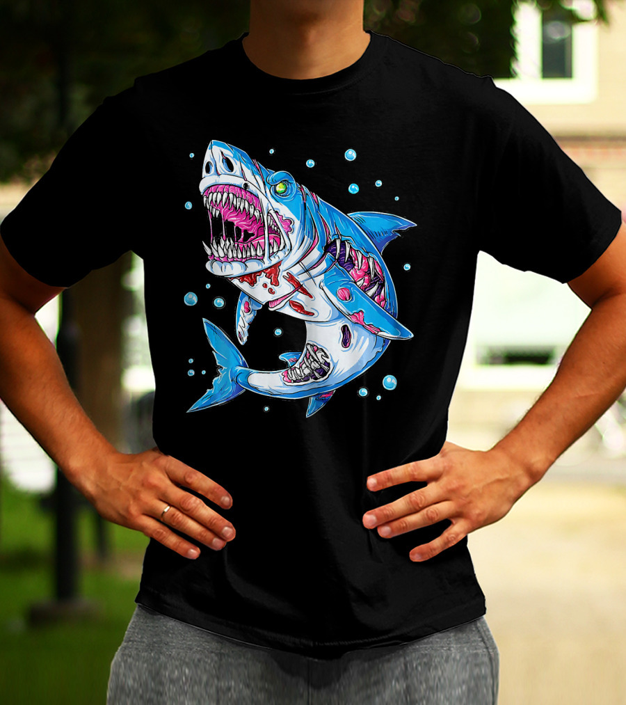 Jawsome Shark Zombie Halloween Zombies Attack T-Shirt