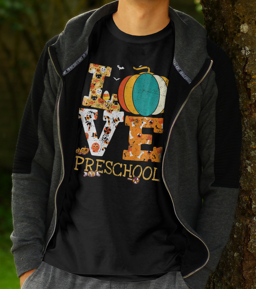 Love Preschool Halloween Pumpkin Candy Fun T-Shirt