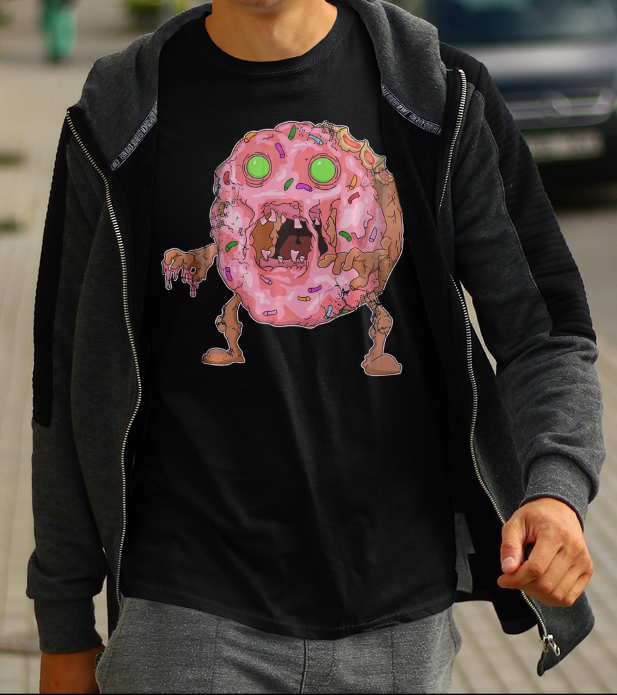 Halloween Zombie Donut Funny Zombies Hum Sprinkles Monster T-Shirt
