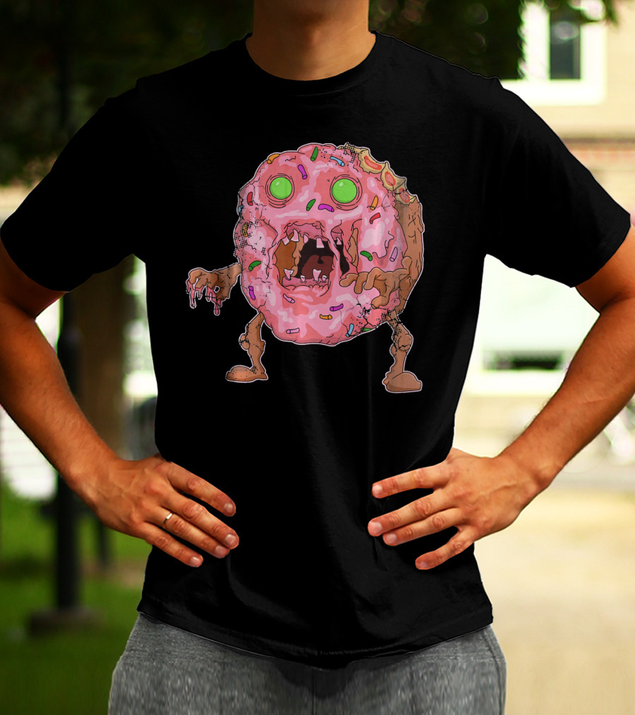 Halloween Zombie Donut Funny Zombies Hum Sprinkles Monster T-Shirt