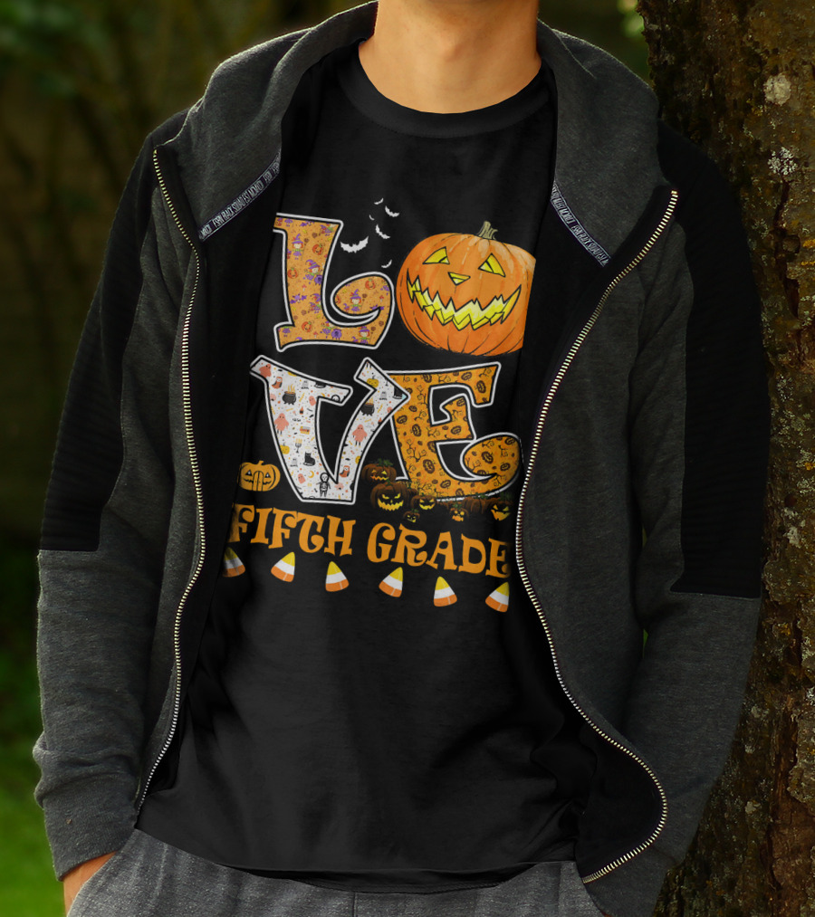 LOVE Halloween Fifth Grade T-Shirt