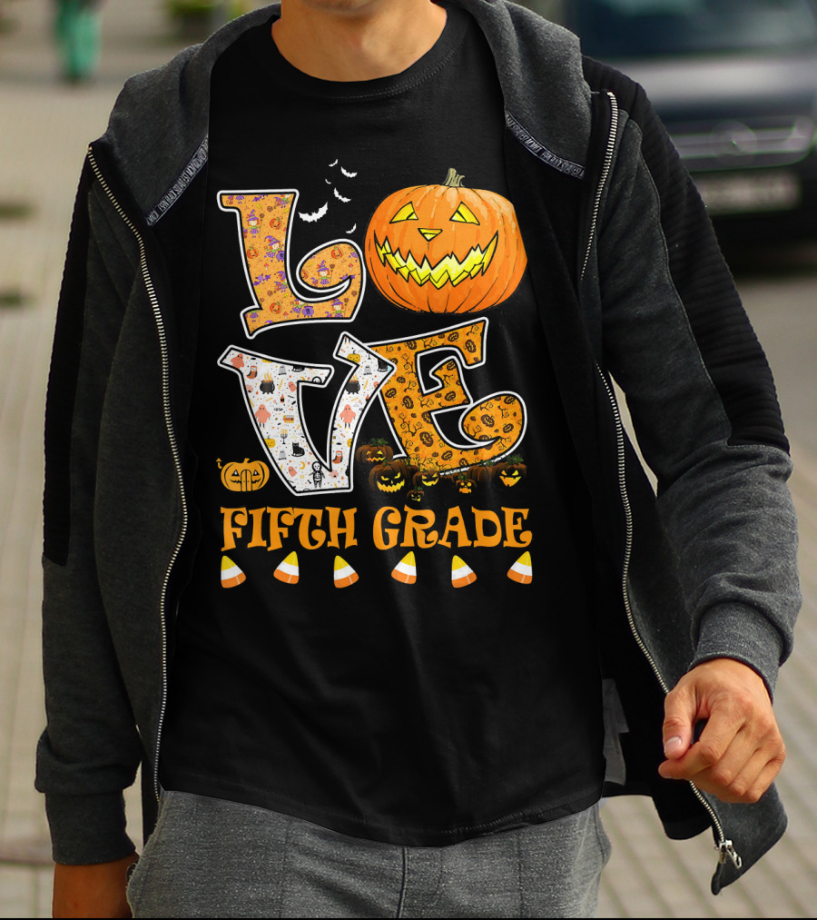 LOVE Halloween Fifth Grade T-Shirt