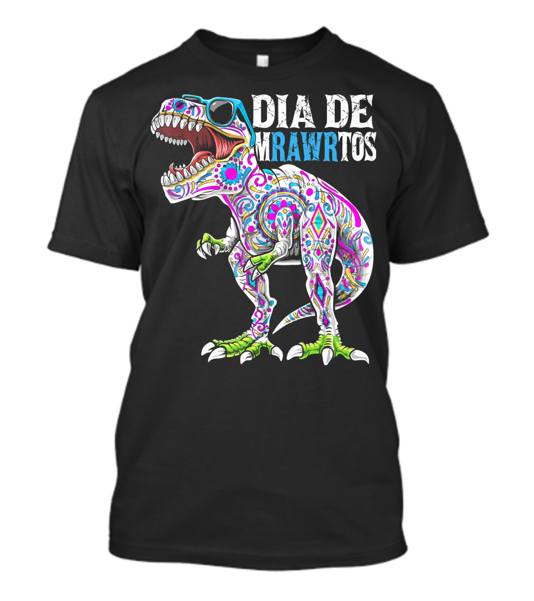 Dia De Mrawrtos Dinosaur Sugarskull T-Shirt