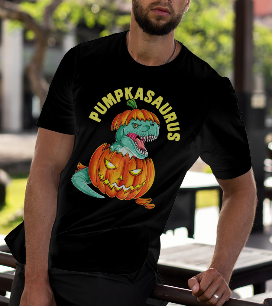 Halloween Kids Pumpkasaurus Dinosaur Pumpkin T-Shirt