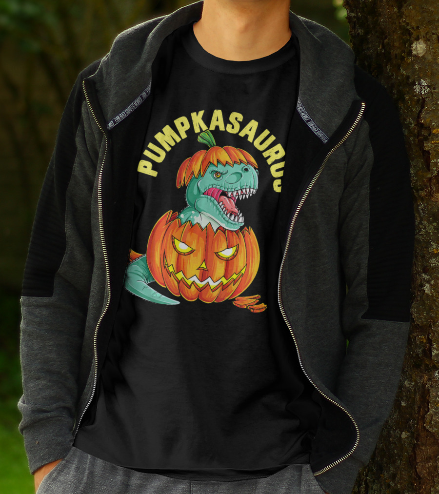 Halloween Kids Pumpkasaurus Dinosaur Pumpkin T-Shirt