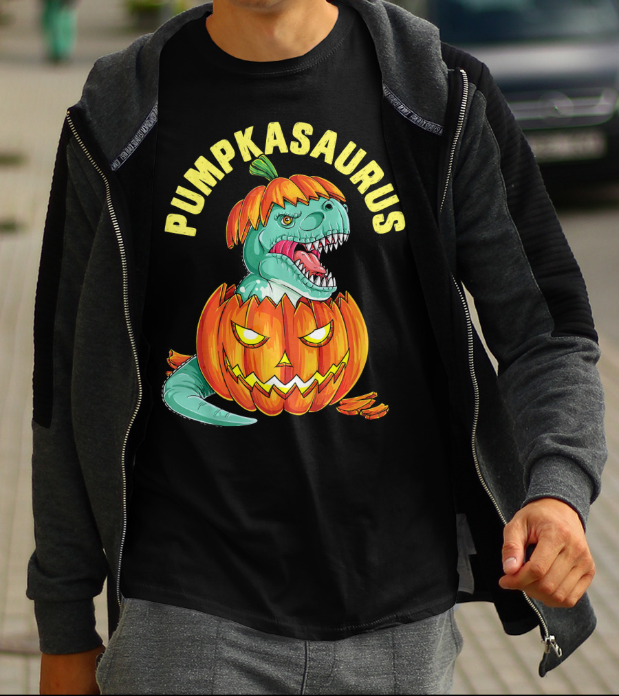 Halloween Kids Pumpkasaurus Dinosaur Pumpkin T-Shirt