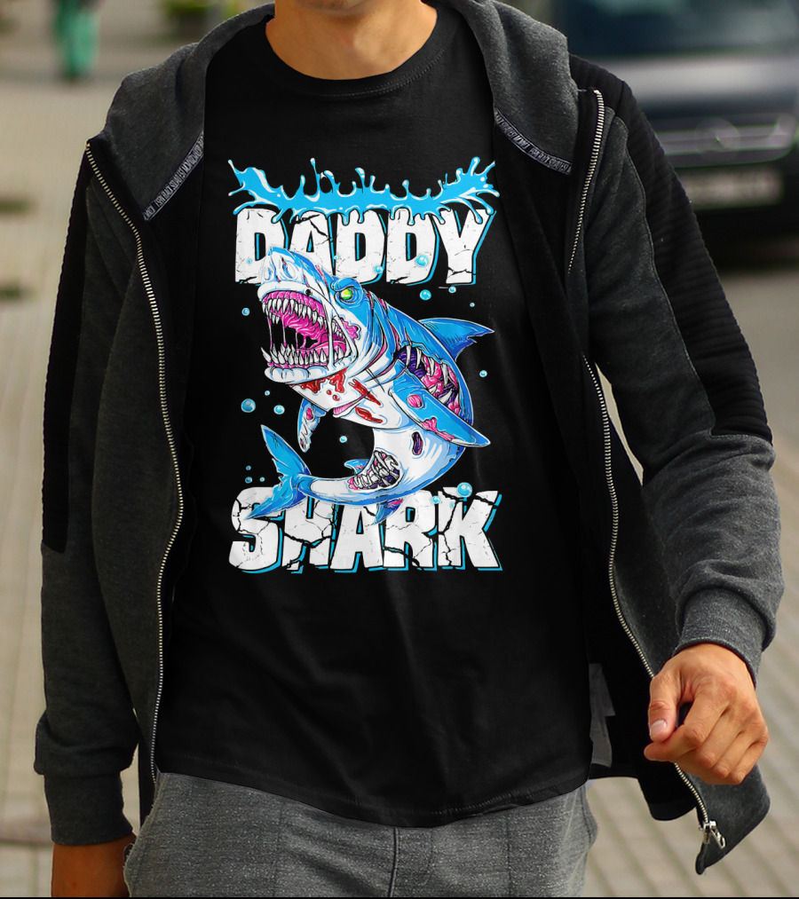 Daddy Shark Zombie Halloween T-Shirt