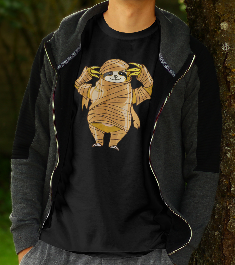 Cute Mummy Sloth Halloween Costume Wrapping T-Shirt