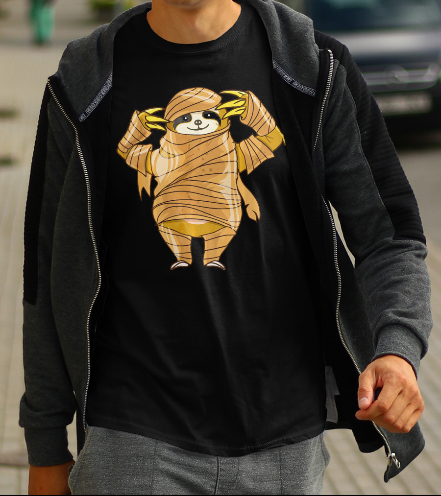Cute Mummy Sloth Halloween Costume Wrapping T-Shirt
