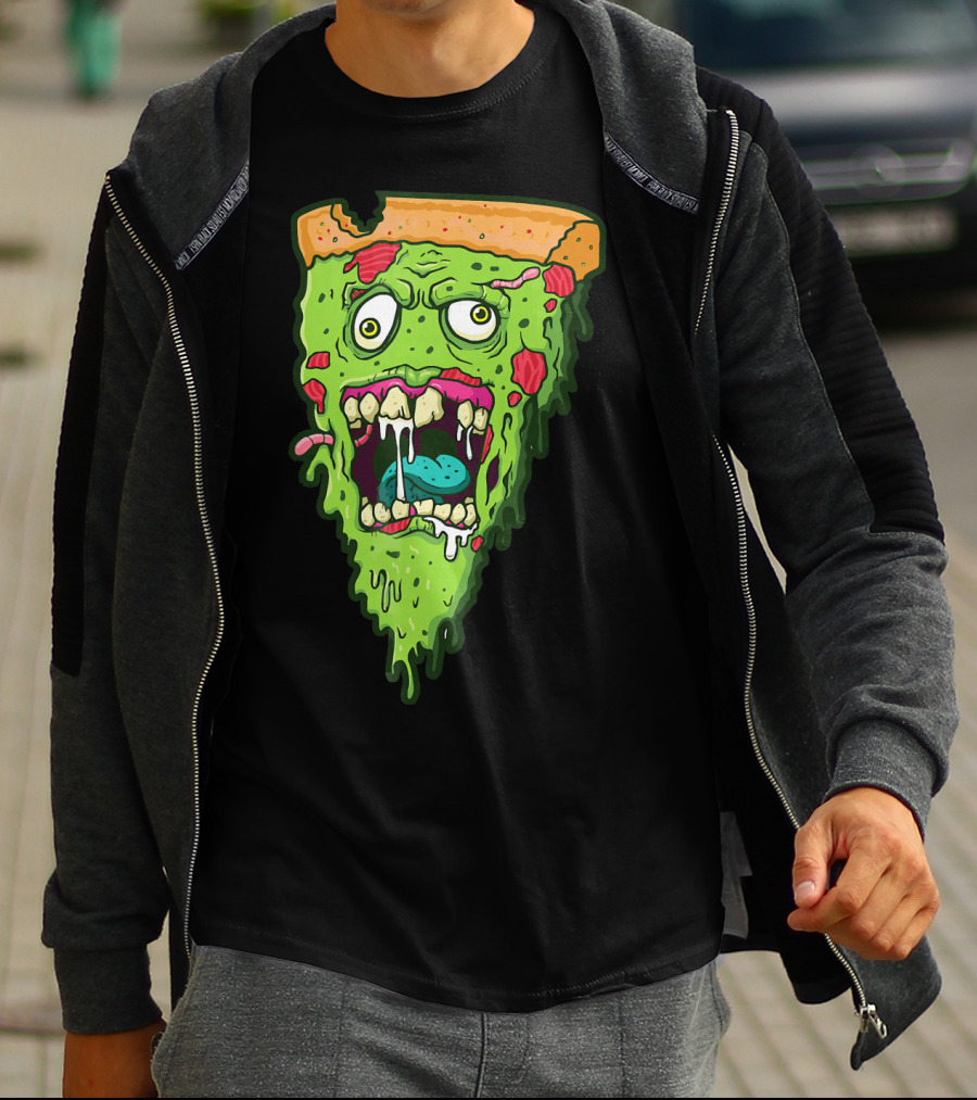 Pizza Zombie Monster Slice Fun T-Shirt
