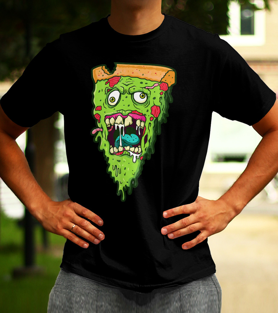Pizza Zombie Monster Slice Fun T-Shirt