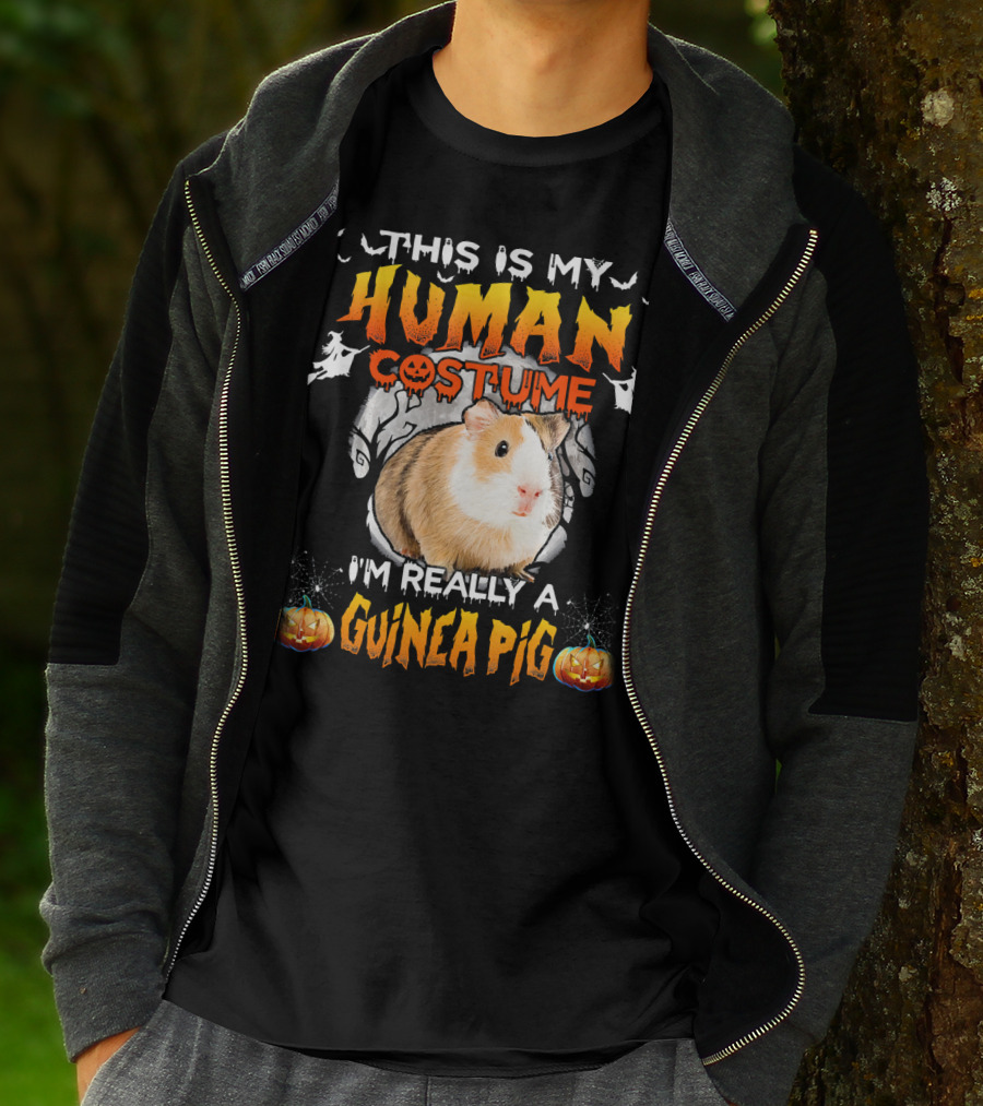 This Is My Human Costume I'm Really A Guinea Pig Halloween Guinea Pig Lover T-Shirt