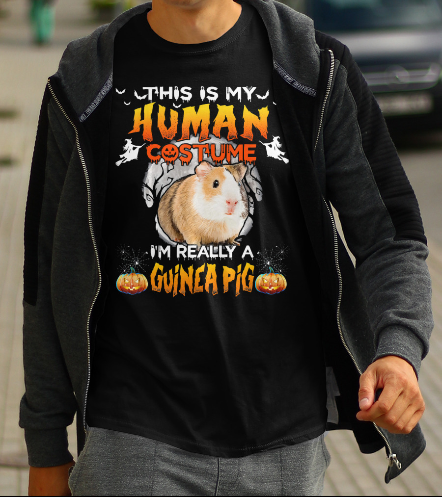 This Is My Human Costume I'm Really A Guinea Pig Halloween Guinea Pig Lover T-Shirt