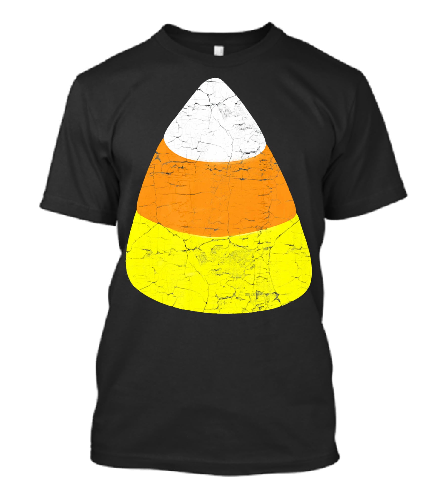 Halloween Candy Corn Vintage Crackle Texture T-Shirt