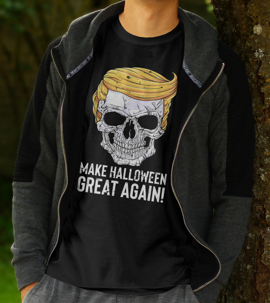 Make Halloween Great Again Skull With Blonde Hair T-Shirt