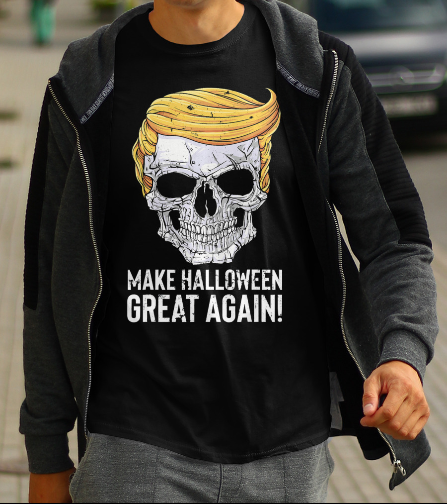 Make Halloween Great Again Skull With Blonde Hair T-Shirt