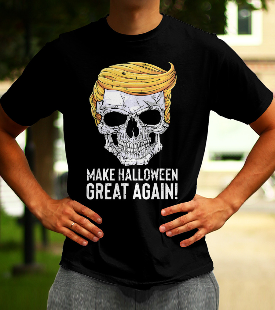 Make Halloween Great Again Skull With Blonde Hair T-Shirt