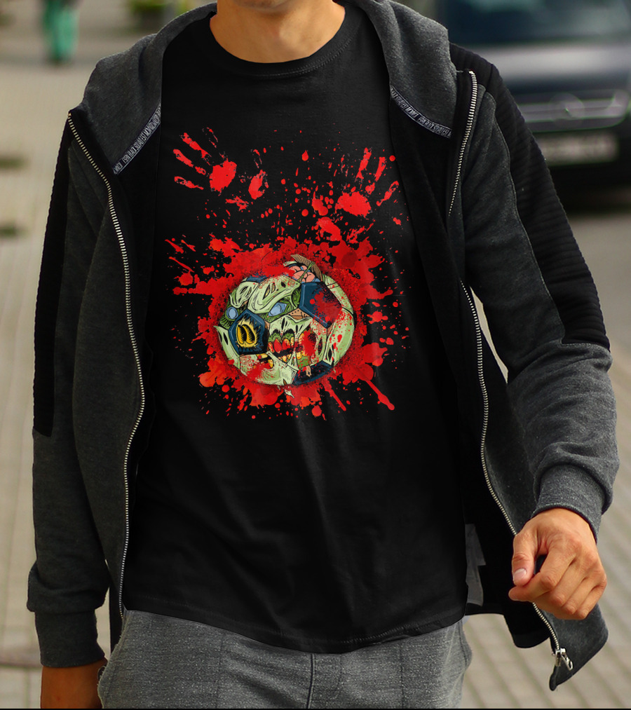 Zombie Soccer Ball Splatter T-Shirt