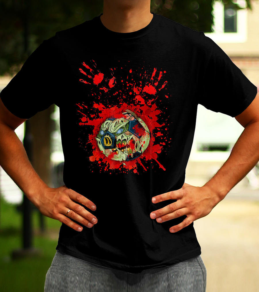 Zombie Soccer Ball Splatter T-Shirt