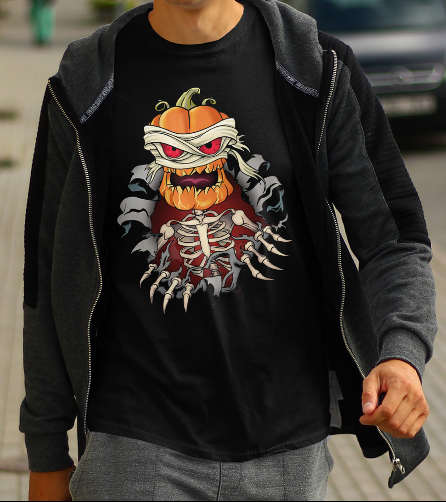 Halloween Skeleton Zombie Pumpkin Mummy Horror T-Shirt