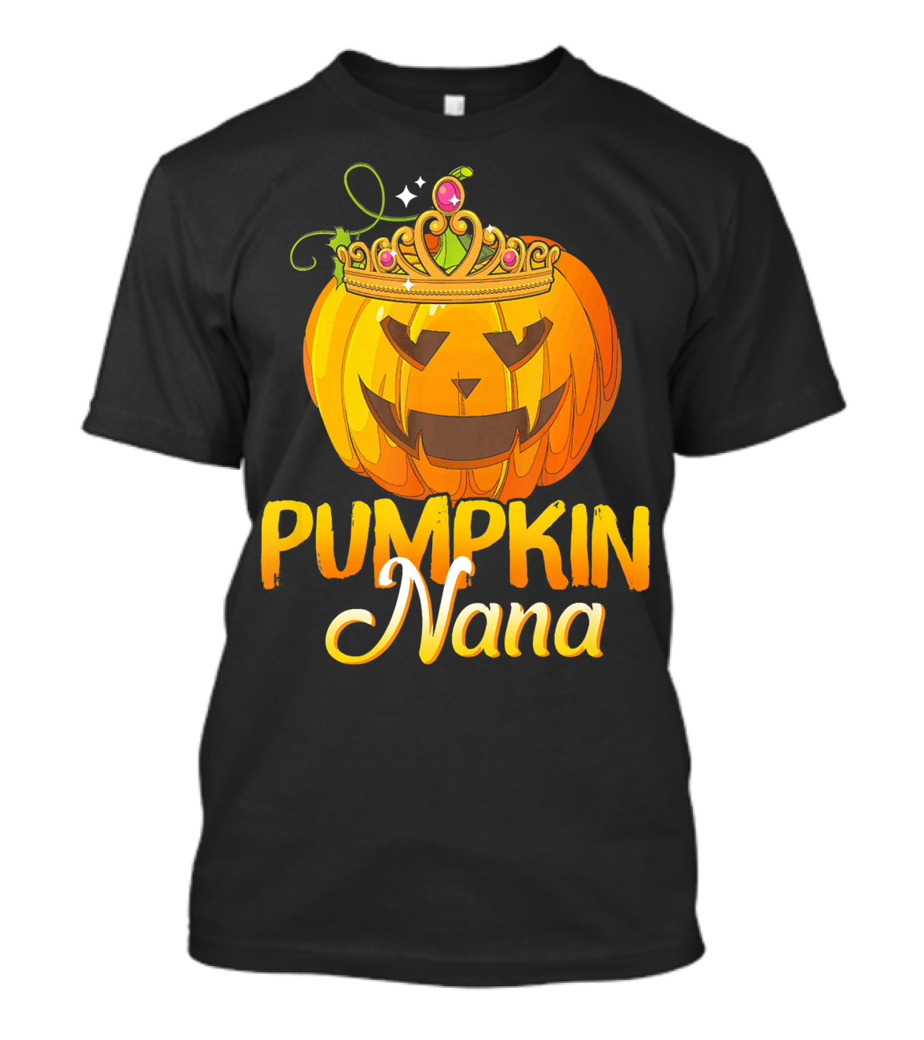 Pumpkin Nana Funny Halloween Cos Crown Jack-o'-Lantern T-Shirt
