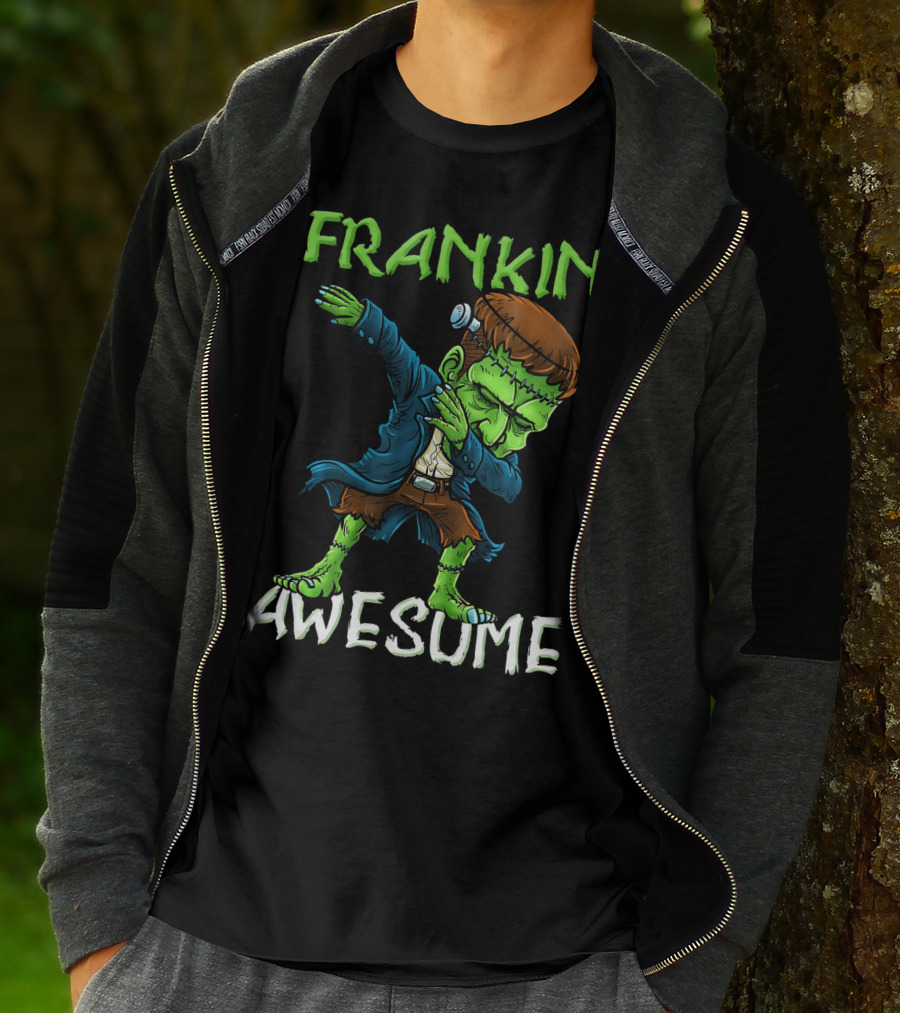Frankin Awesome Dabbing Frankenstein Halloween T-Shirt