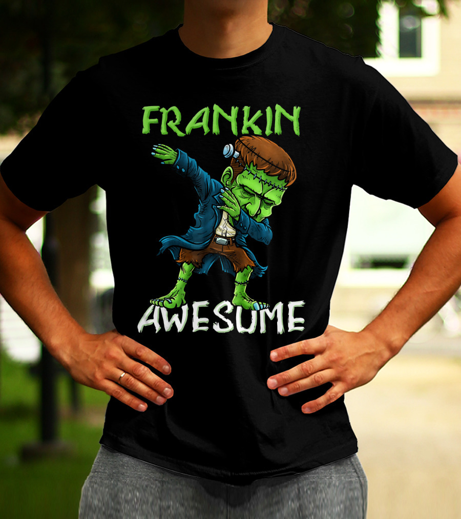 Frankin Awesome Dabbing Frankenstein Halloween T-Shirt