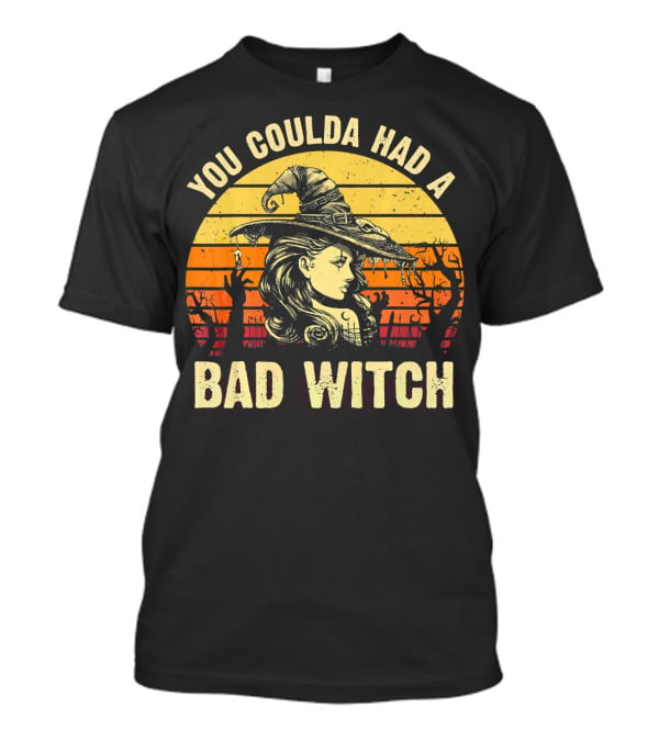 You Coulda Had A Bad Witch Vintage Sunset Halloween T-Shirt
