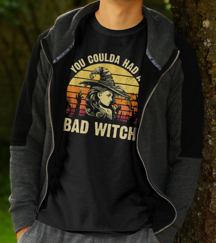 You Coulda Had A Bad Witch Vintage Sunset Halloween T-Shirt