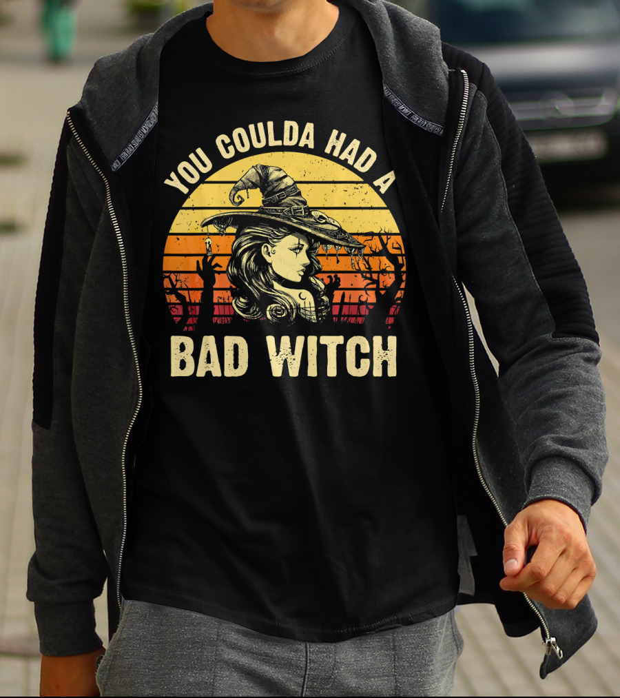 You Coulda Had A Bad Witch Vintage Sunset Halloween T-Shirt