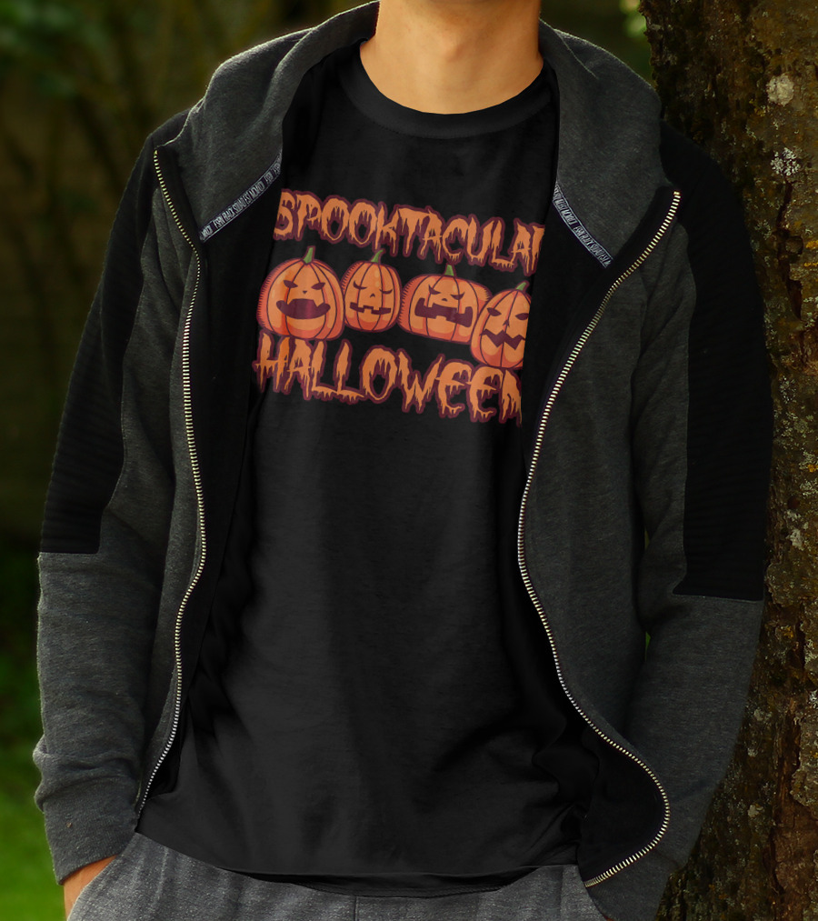 Spooktacular Halloween Pumpkin Faces T-Shirt