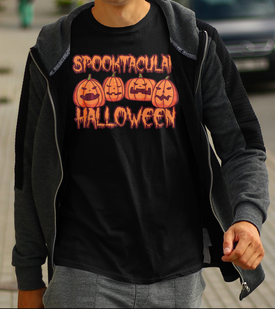 Spooktacular Halloween Pumpkin Faces T-Shirt