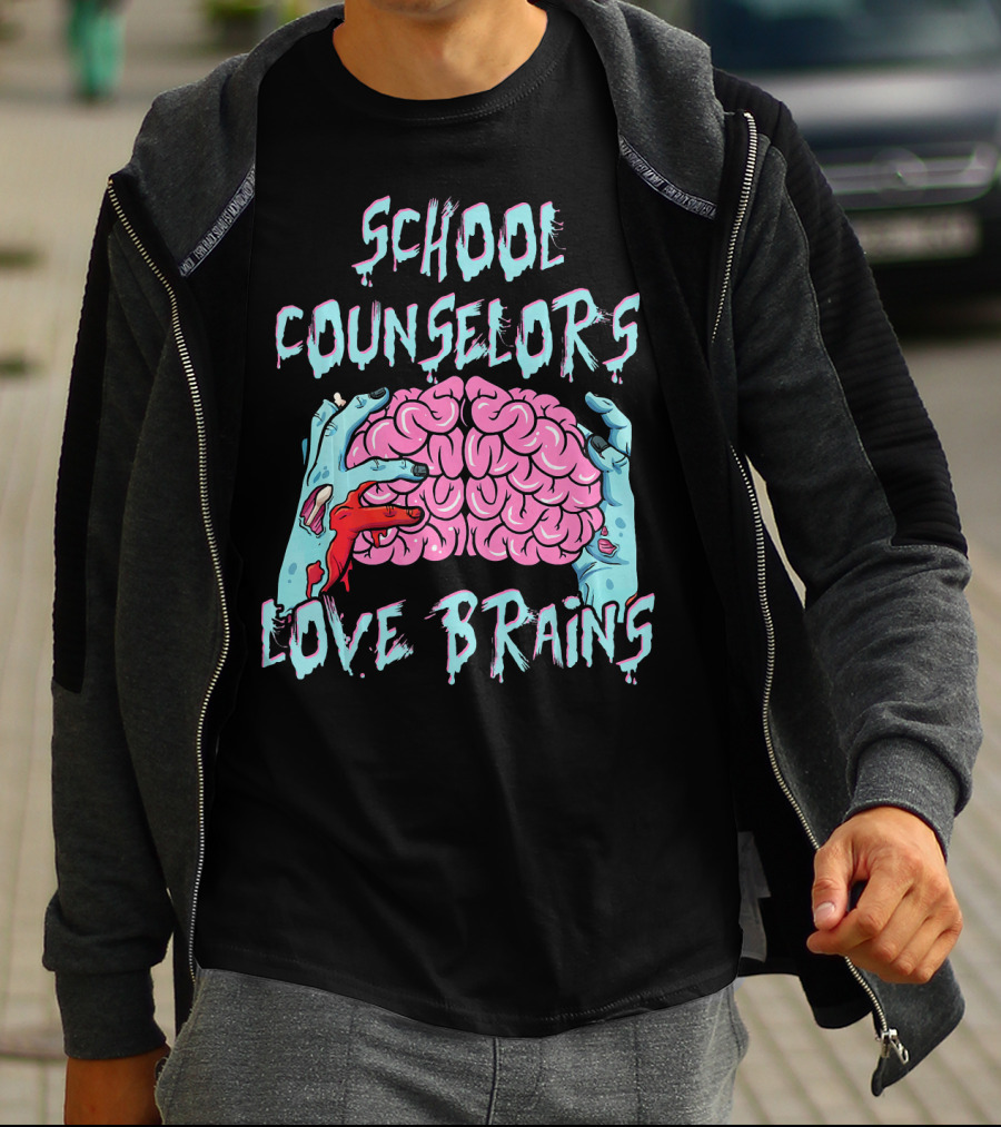 School Counselors Love Brains T-Shirt