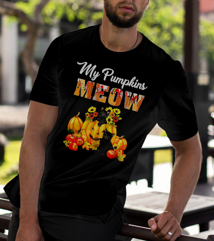 My Pumpkins Meow Cat Halloween Funny Love T-Shirt