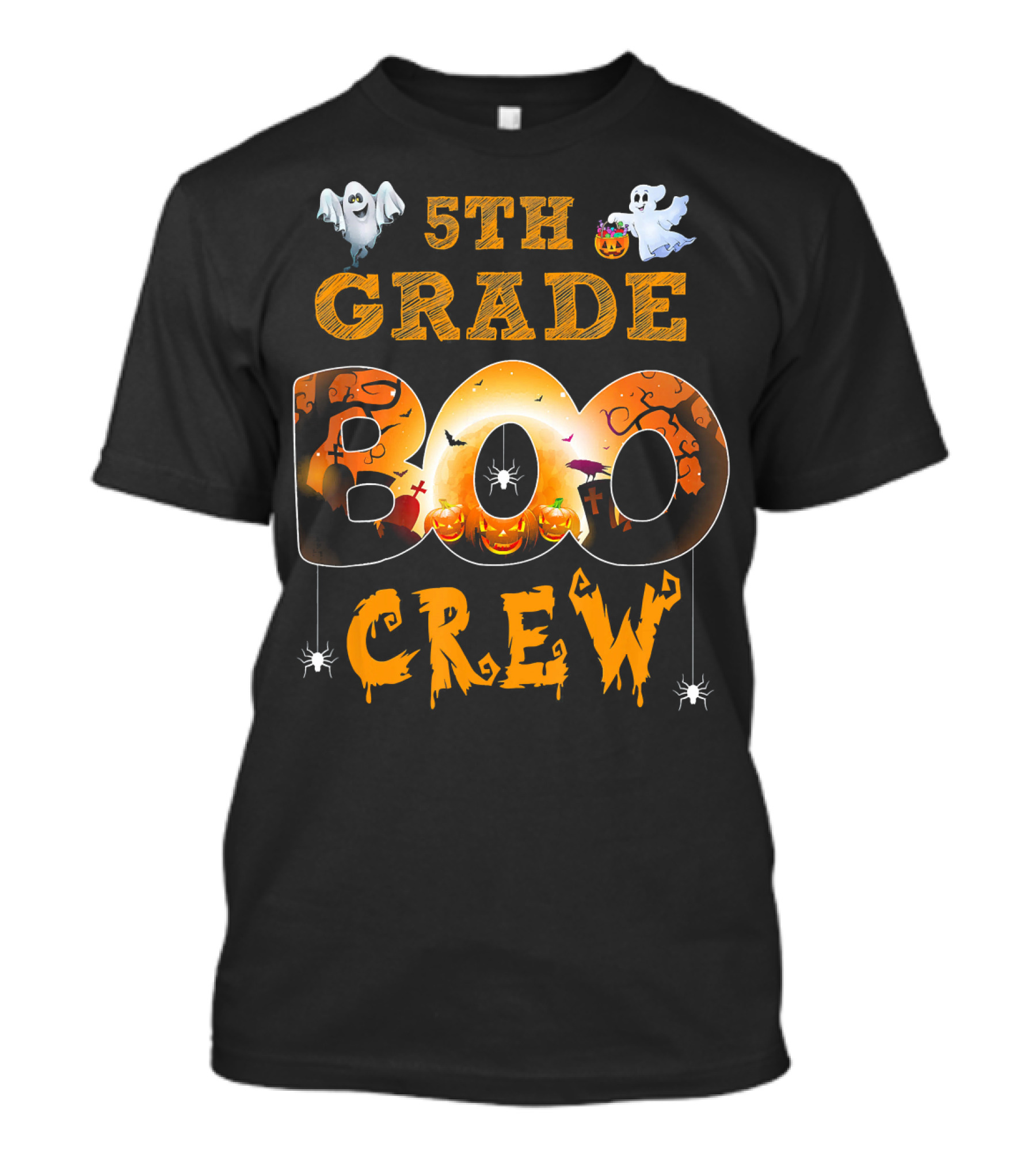 5th Grade Boo Crew Halloween Teacher Ghosts Pumpkins T-Shirt