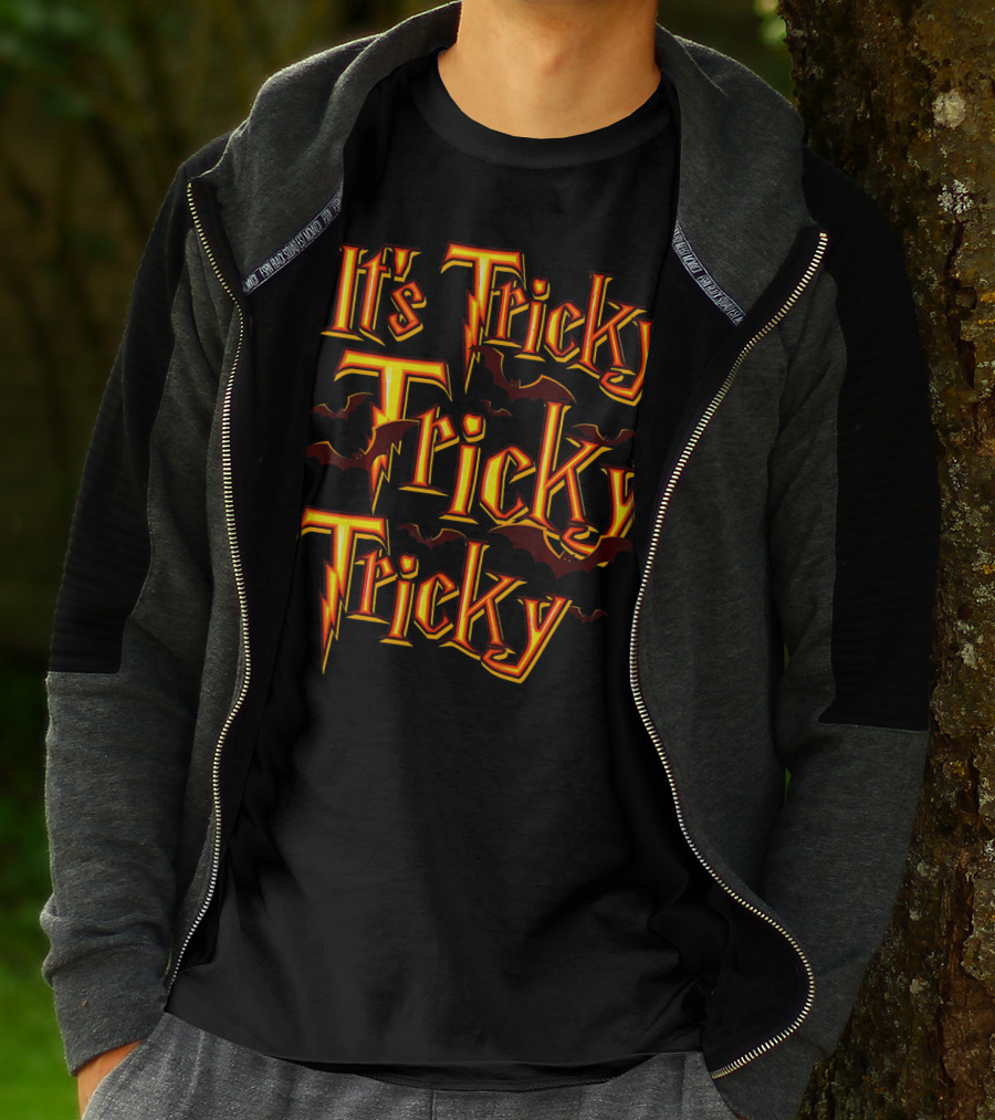It's Tricky Tricky Tricky With Bats And Lightning-Inspired Font T-Shirt
