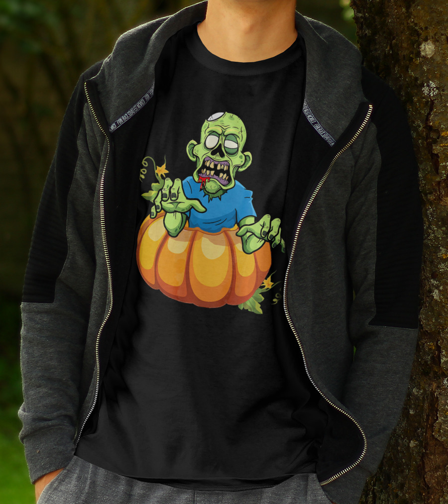 Zombie Rising From Pumpkin T-Shirt