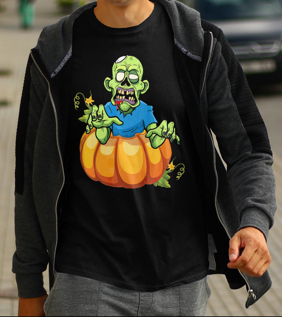 Zombie Rising From Pumpkin T-Shirt