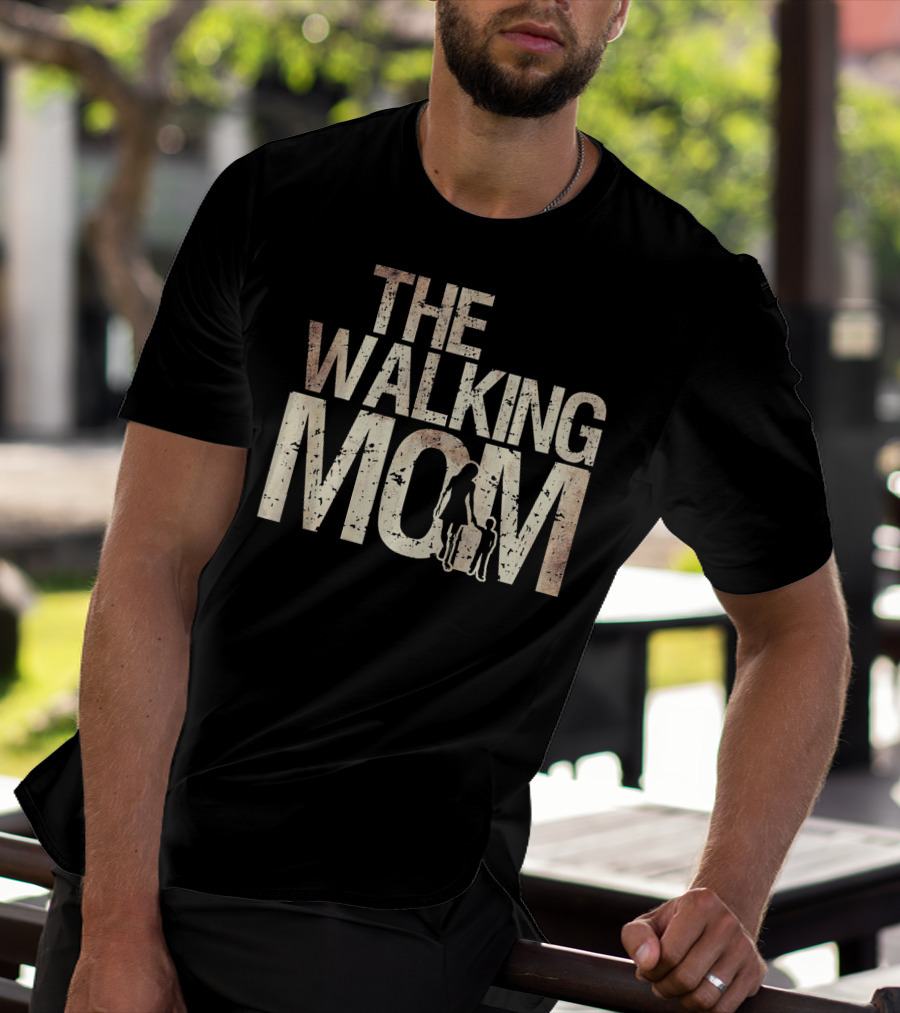 THE WALKING MOM Zombie Woman And Kid Mothers T-Shirt