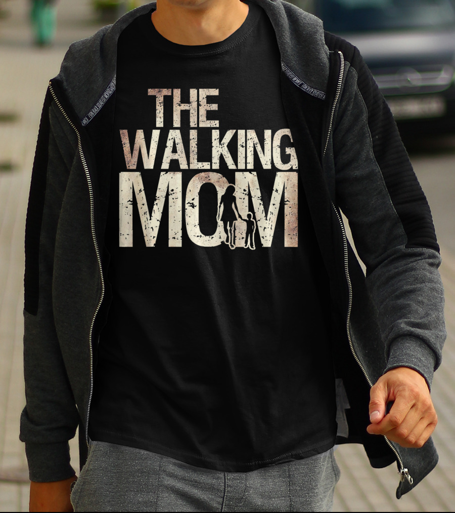 THE WALKING MOM Zombie Woman And Kid Mothers T-Shirt