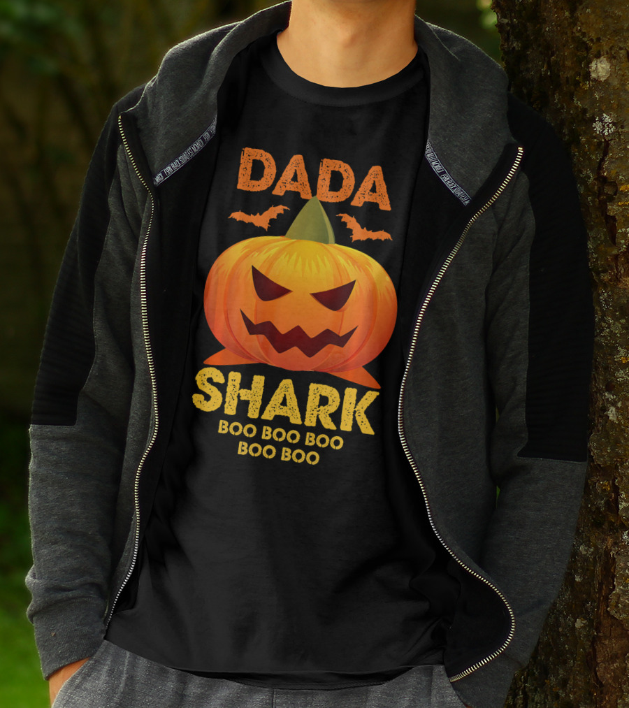 Dada Shark Boo Boo Boo Halloween Pumpkin T-Shirt