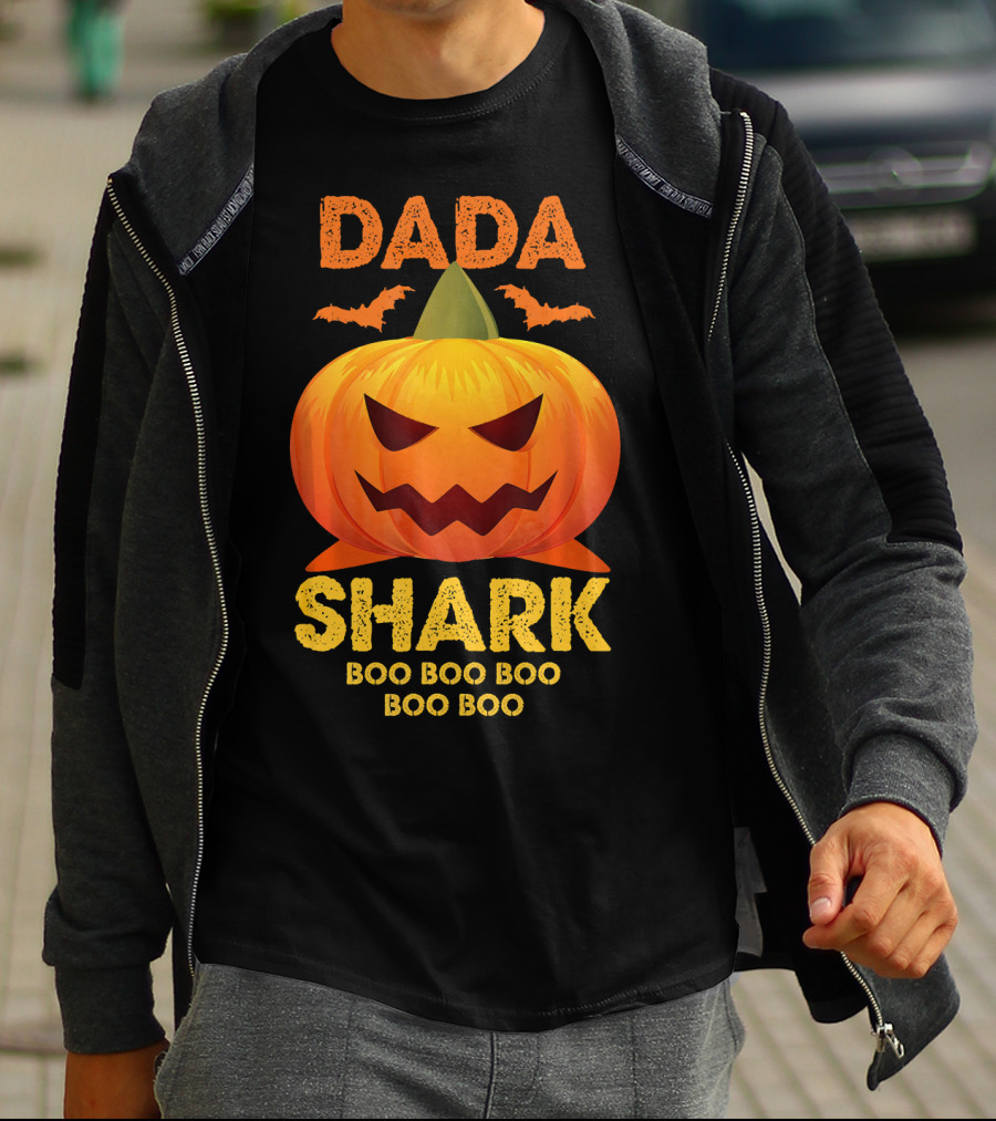 Dada Shark Boo Boo Boo Halloween Pumpkin T-Shirt